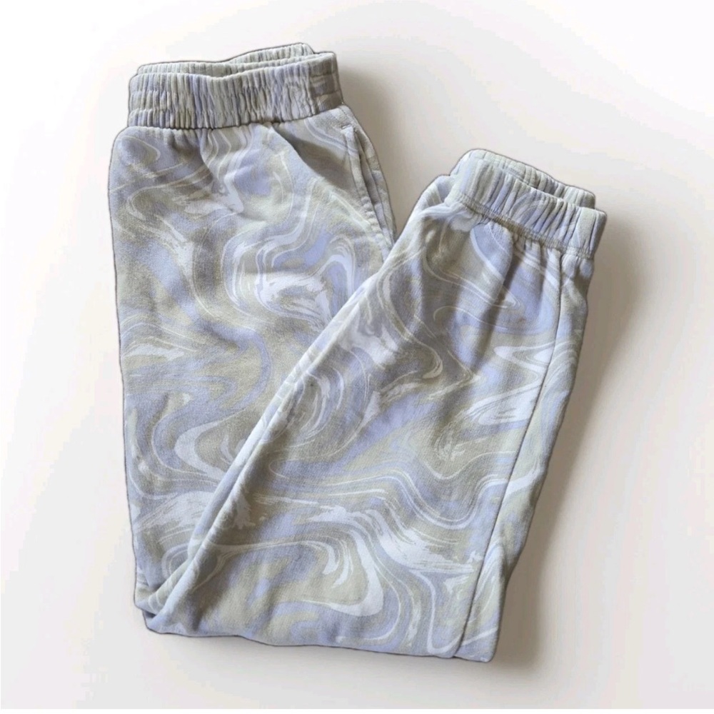 art class kids XL 14/16 Marble swirl Pattern Fleece Joggers in Gray and  Blue.